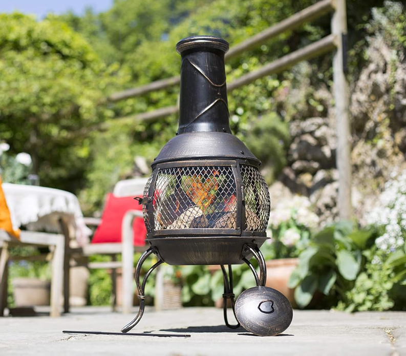 La Hacienda Leon Steel Mesh Chimnea Medium