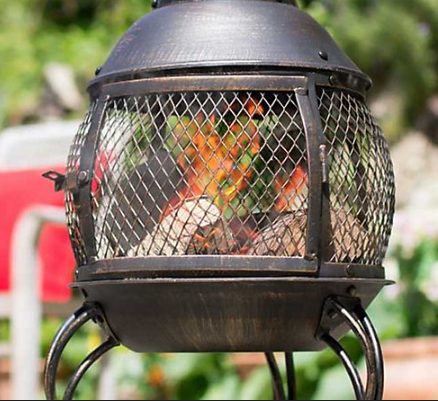 La Hacienda Leon Steel Mesh Chimnea Medium