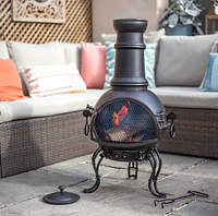 La Hacienda Murcia Medium Steel Chimnea with Grill