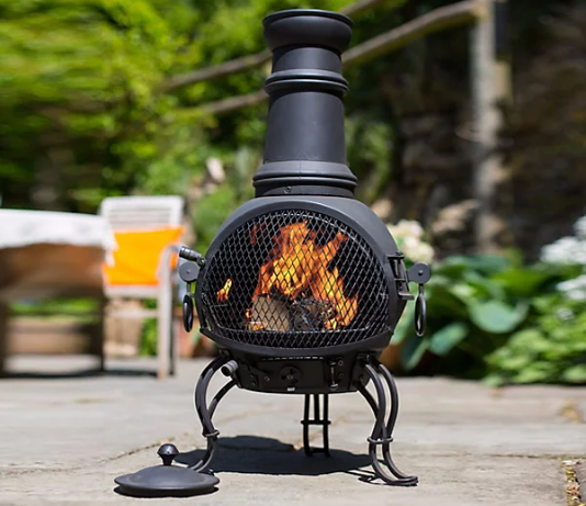 La Hacienda Murcia Medium Steel Chimnea with Grill