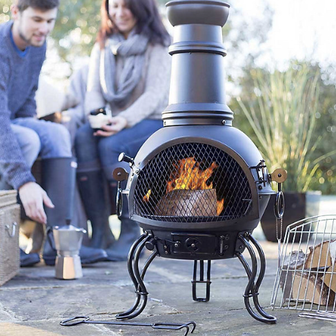 La Hacienda Murcia Medium Steel Chimnea with Grill