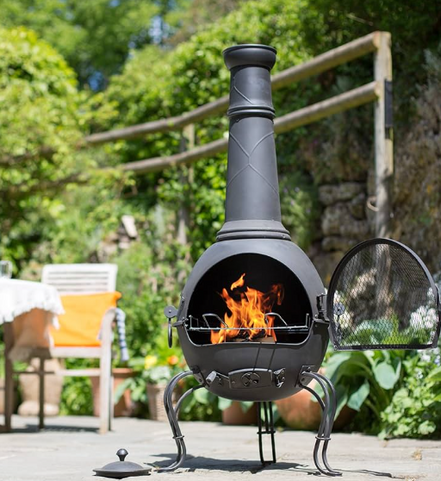 La Hacienda Murcia Extra Large Steel Chimnea with Grill