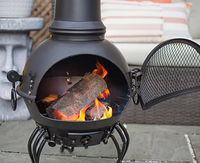 La Hacienda Murcia Extra Large Steel Chimnea with Grill