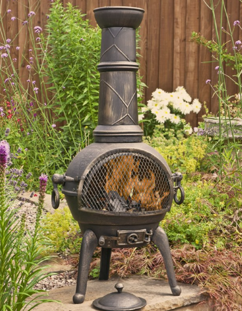 Sierra Extra Large Cast Iron Chiminea With Grill XL