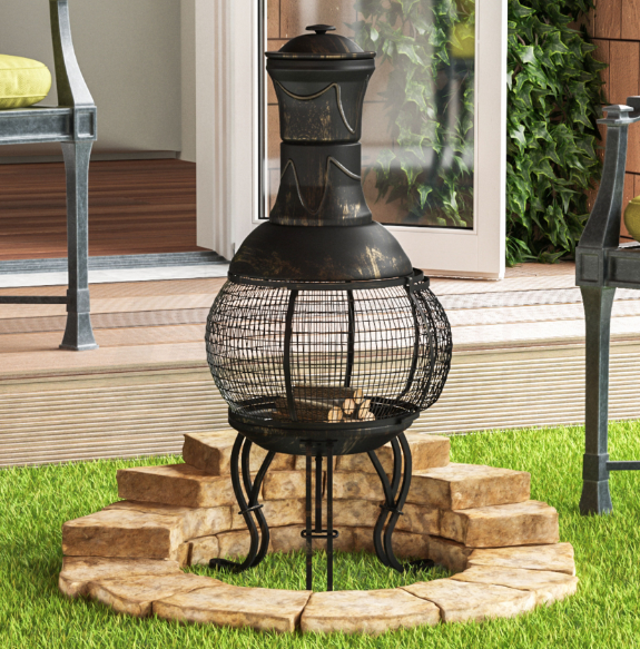 Outdoor Living Cast Iron Chimenea 89cm