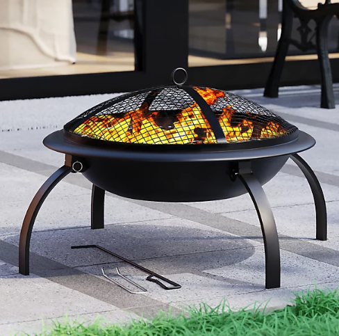 Outdoor Living Foldable Fire Pit | Black