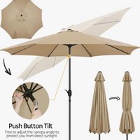 Parasol 2.75m KHAKI Crank Tilt