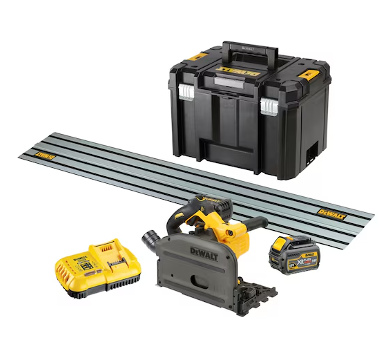 DeWalt Plunge Saw Kit | 54V XR 165mm & x2 6Ah Flexvolt Batteries | DCS520T2