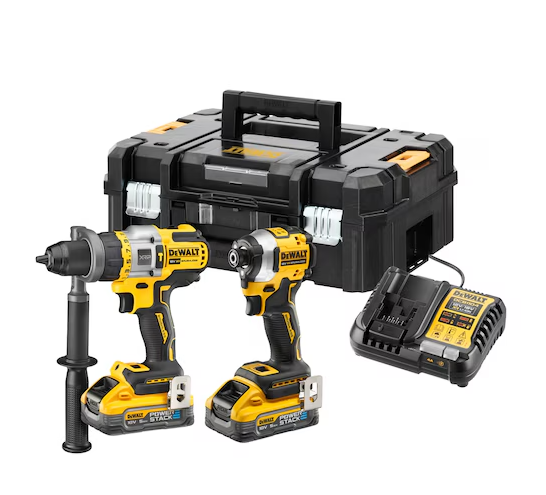 DeWalt Impact Driver & Combi Drill Kit | 18V XR & x2 5Ah Batteries | DCK2052H2