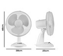 Schallen 12" Oscillating 3 Speed Desk Fan