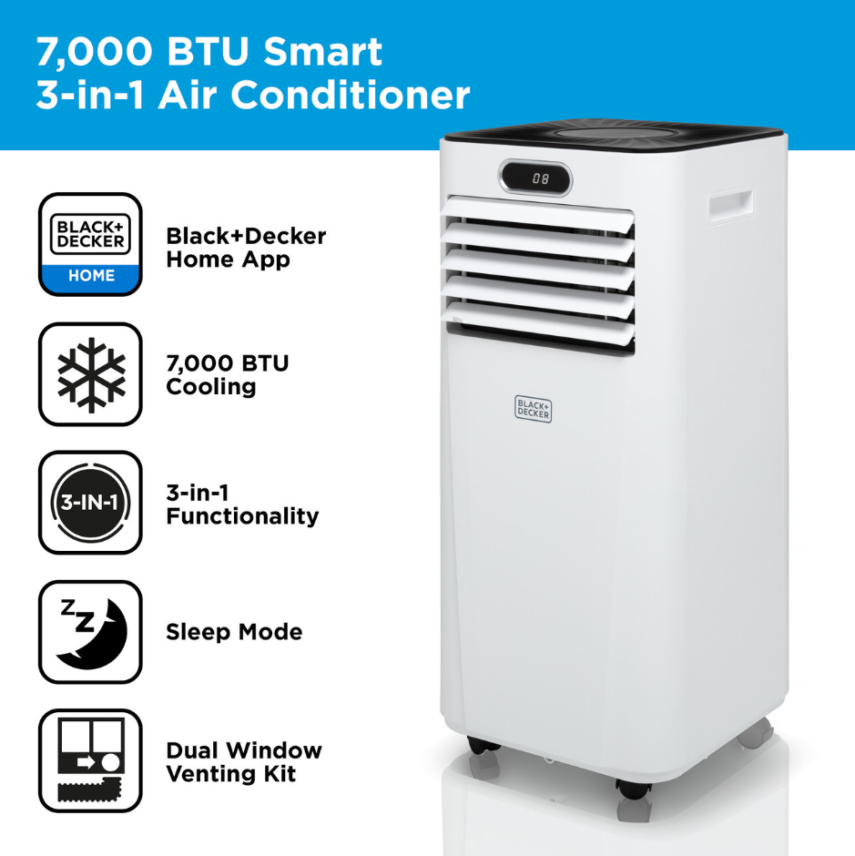 Black & Decker 7000BTU Smart Air Conditioner | BXAC40024GB-BOM
