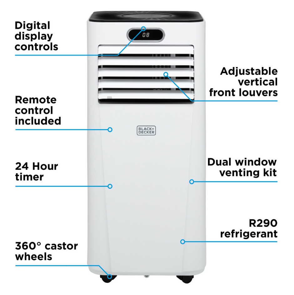Black & Decker 7000BTU Smart Air Conditioner | BXAC40024GB-BOM