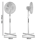 Daewoo 16" Oscillating 3 Speed Pedestal Fan