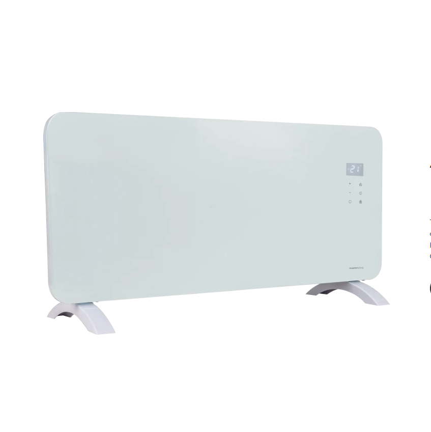 Masterplug Heater 2.0 kW | Glass Panel | Arctic White