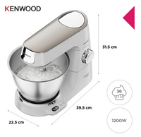 KENWOOD Titanium Chef Baker KVC65.001WH Stand Mixer - White