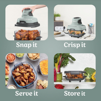 Ninja Crispi 4-in-1 Portable Glass Air Fryer | Sage | FN101UK