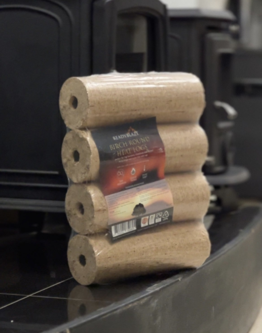 Pallet Of Readyblaze Ruf Round Briquette 4 Pack 8kg (125 Packs)