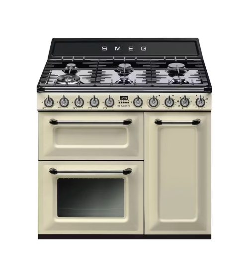 Smeg 90cm Dual Fuel Range Cooker | TR93P | Cream