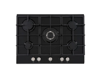 Cata 5 Ring Glass Gas Hob 70cm  | Black | UBGOG701BK