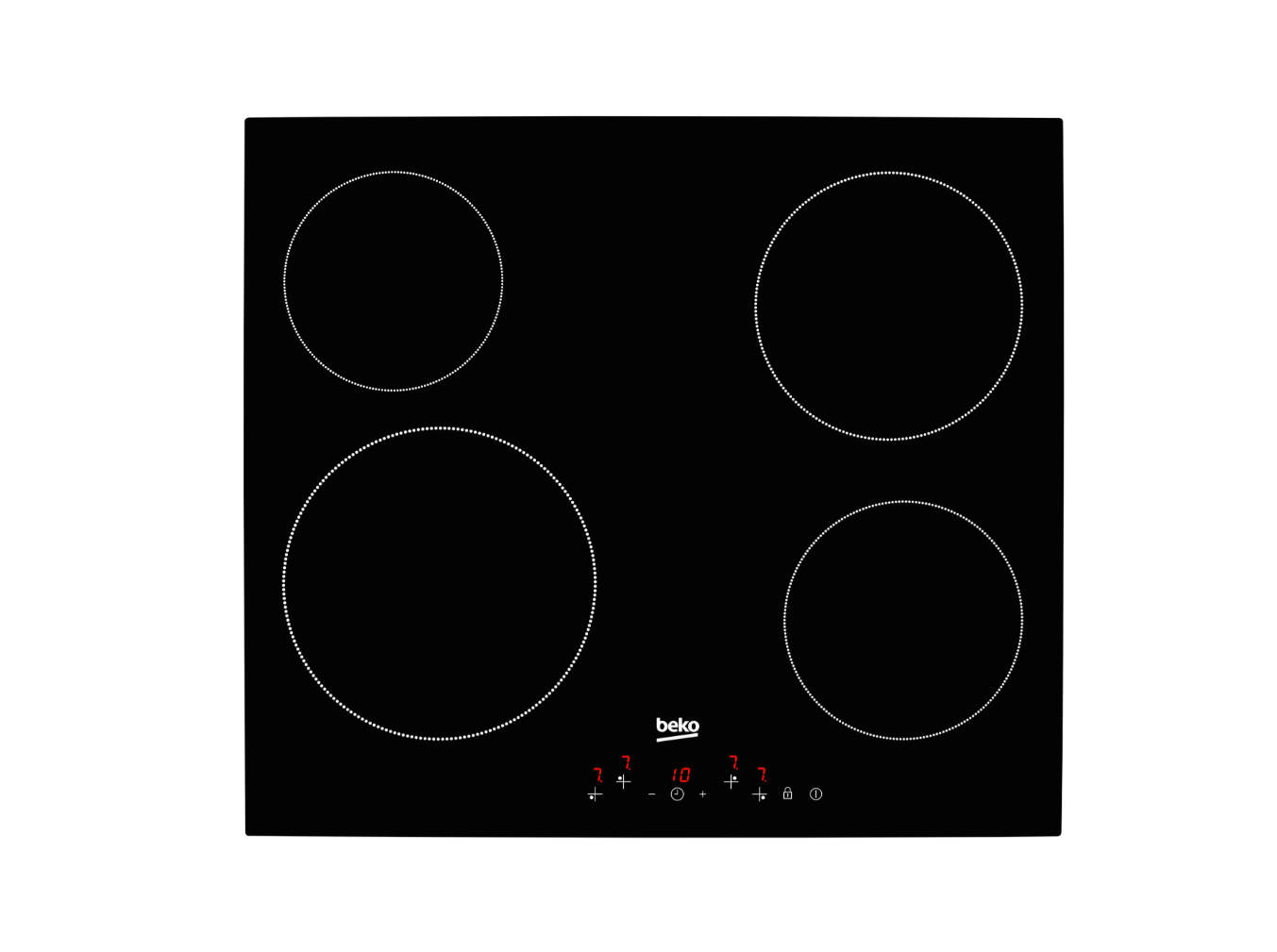 Beko 60cm 4 Ring Touch Ceramic Hob | Black | HIC64402T