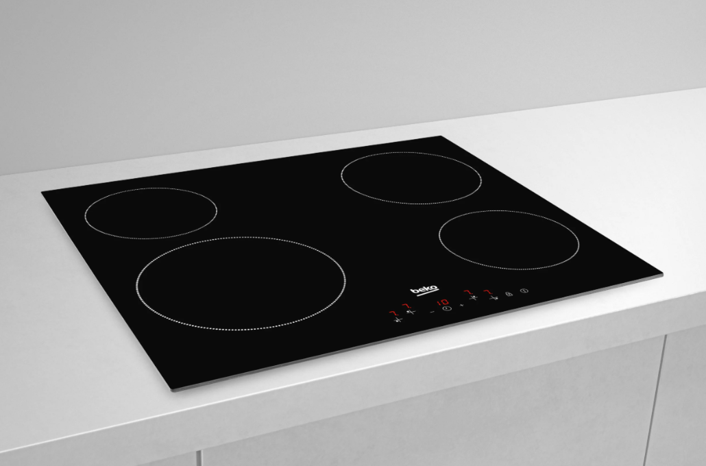 Beko 60cm 4 Ring Touch Ceramic Hob | Black | HIC64402T