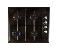 NordMende Gas Hob with Enamel Pan Supports | Black | HGE603BL