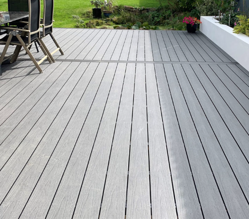 Saige Hollow Decking Board Fire Resistant B1 3600mm | Light Grey