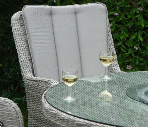 Portofino Verona Rattan 4 Seater Round Dining Set