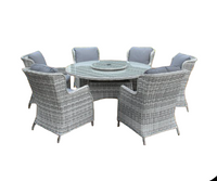 Portofino Verona Rattan 4 Seater Round Dining Set