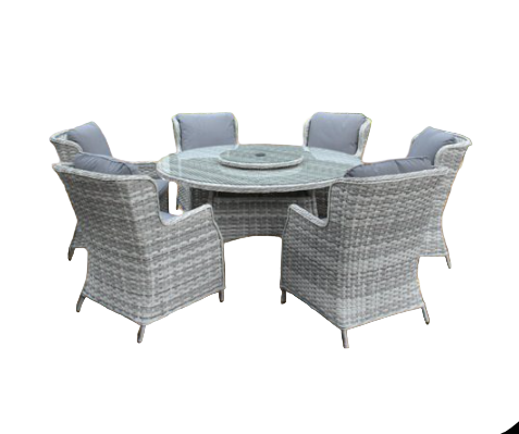 Portofino Verona Rattan 4 Seater Round Dining Set