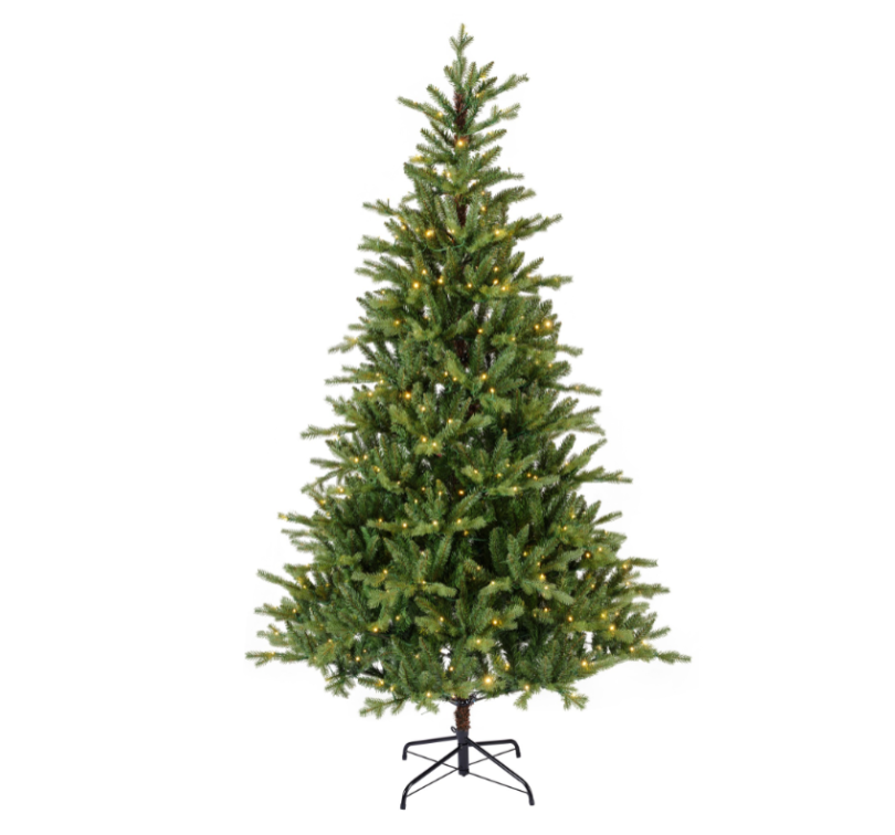 Luxury Hard Needle Pine Green Christmas Pre-Lit LED Tree Tree 7ft/210cm