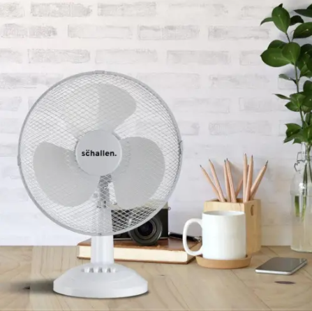 Schallen 12" Oscillating 3 Speed Desk Fan