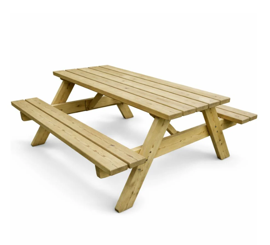 6 Seater Picnic Bench Treated (Flat Packed)