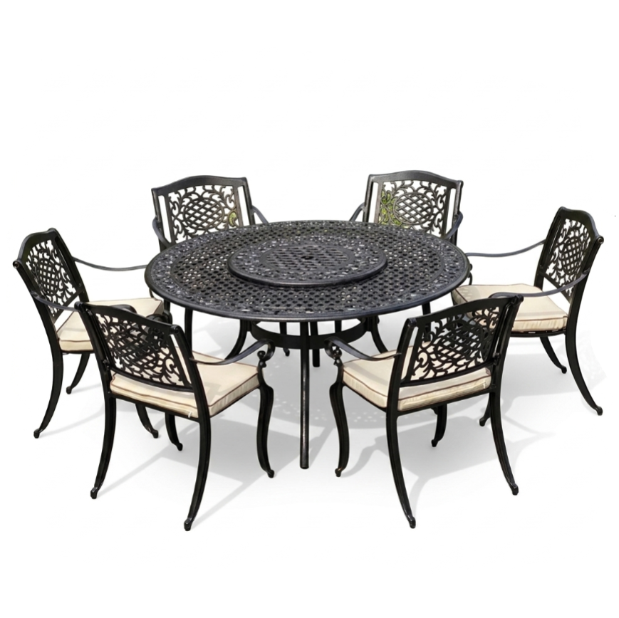 Ballycurrin 6 Seater Round Set | Hammered Bronze