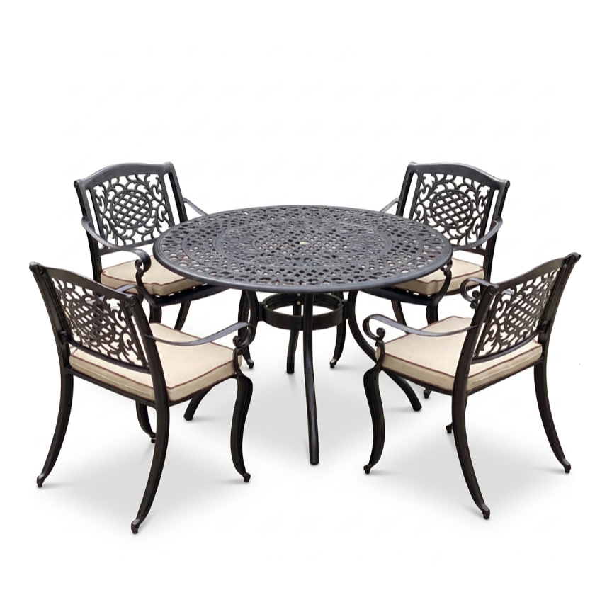 Ballycurrin 4 Seater Round Set | Hammered Bronze