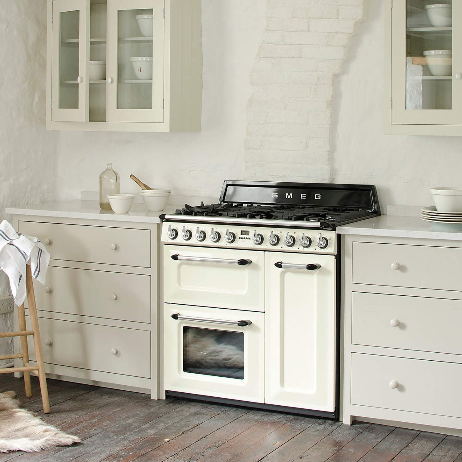 Smeg 90cm Dual Fuel Range Cooker | TR93P | Cream