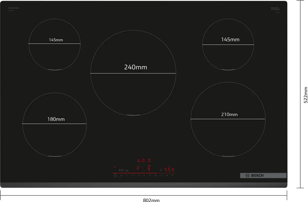 Bosch Series 6 Induction Hob 80cm – Black | PIV831HB1E