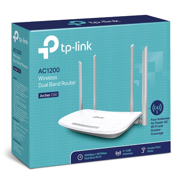 TP Link AC1200 Wireless Dual Band Gigabit Router Archer C50