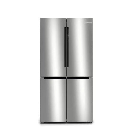 Bosch Serie 4 605L Freestanding French Door Fridge Freezer with Anti-Fingerprint - Stainless Steel | KFN96VPEAG