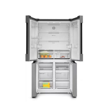 Bosch Serie 4 605L Freestanding French Door Fridge Freezer with Anti-Fingerprint - Stainless Steel | KFN96VPEAG