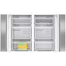 Bosch Serie 4 605L Freestanding French Door Fridge Freezer with Anti-Fingerprint - Stainless Steel | KFN96VPEAG