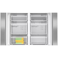 Bosch Serie 4 605L Freestanding French Door Fridge Freezer with Anti-Fingerprint - Stainless Steel | KFN96VPEAG