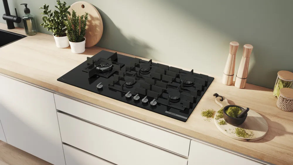 Bosch 90cm Gas Hob Black Glass | PPM9A6i40