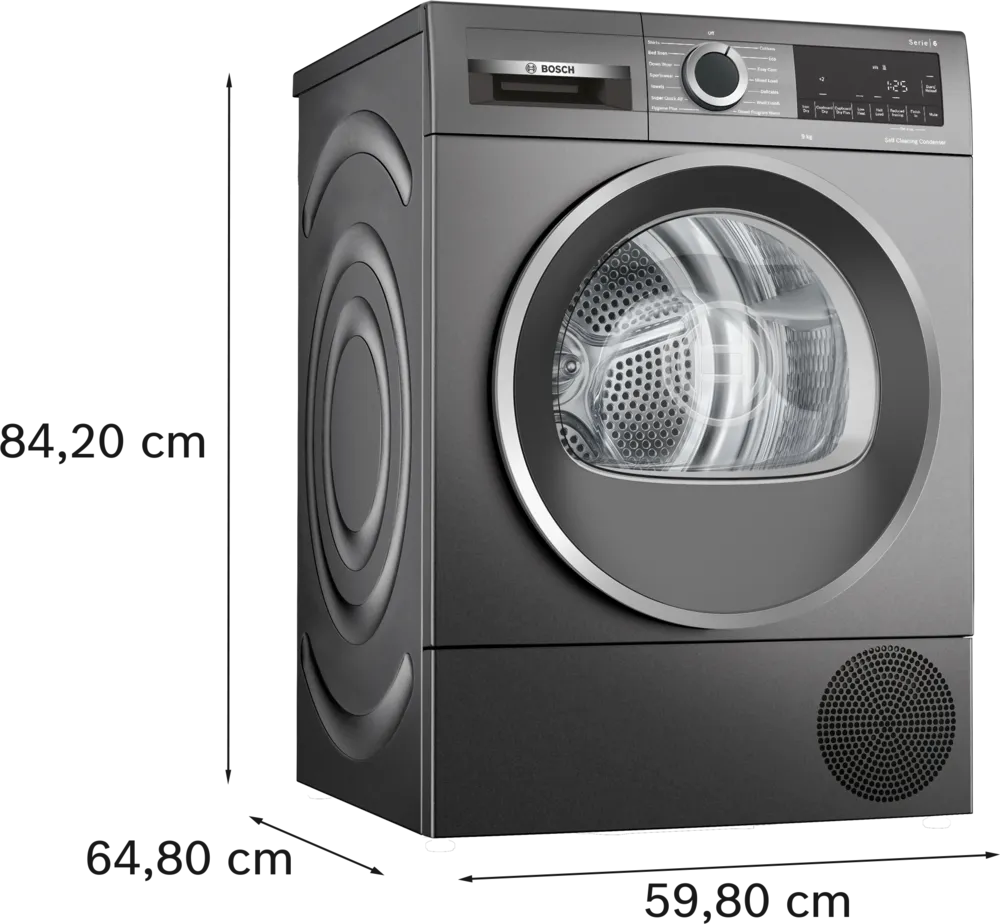 Bosch Series 6 9kg Heat Pump Dryer Graphite | WQG245R1GB
