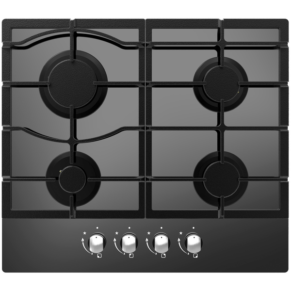 Cata 4 Ring Black Glass Gas Hob 60cm | UBGOG601BK