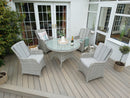 Portofino Verona Rattan 4 Seater Round Dining Set