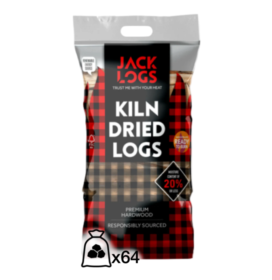 Pallet of Jack's Logs Hardwood 20L (64 Bags)