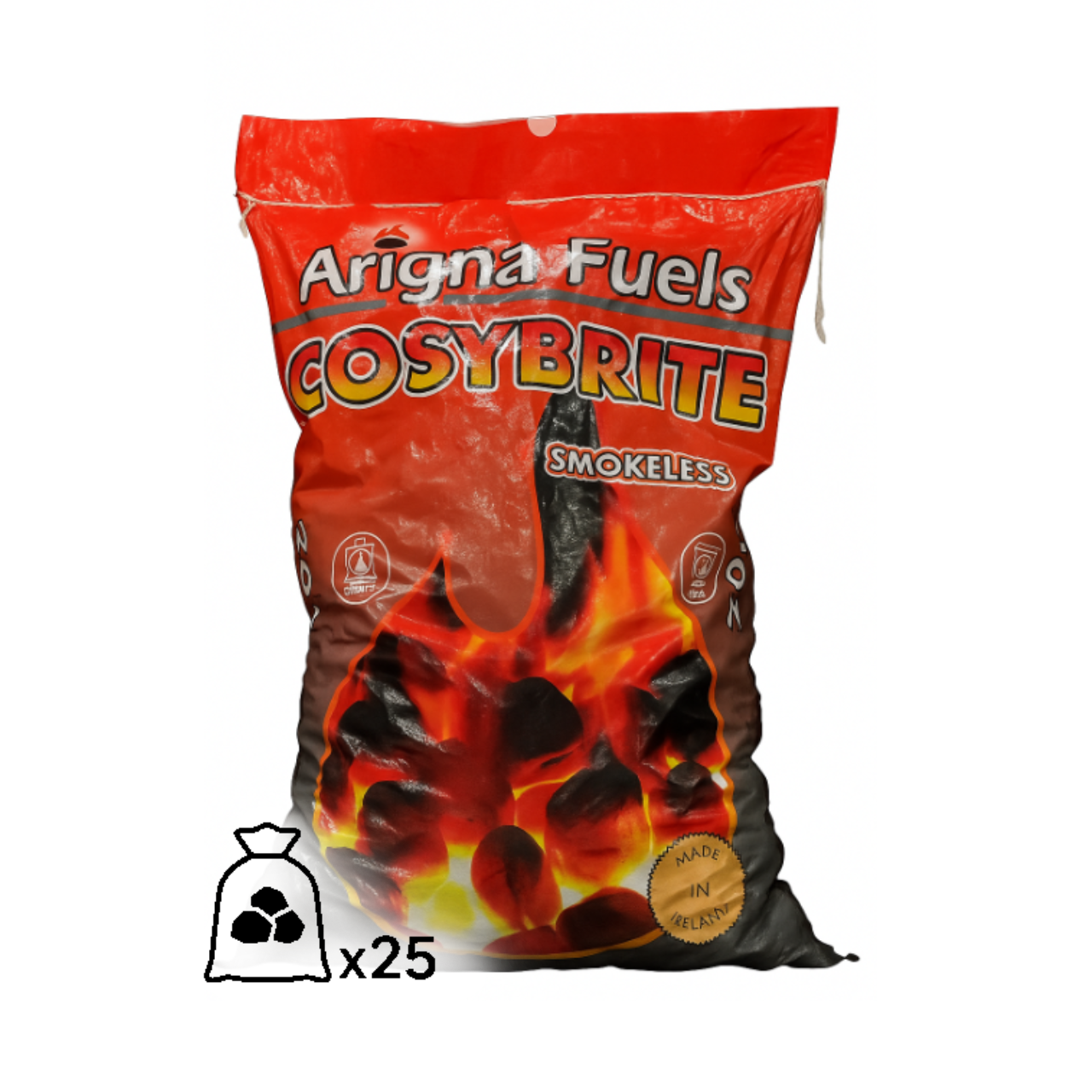 Half Pallet Arigna Cosybrite Smokeless Coal 20KG (25 bags) + Free Delivery