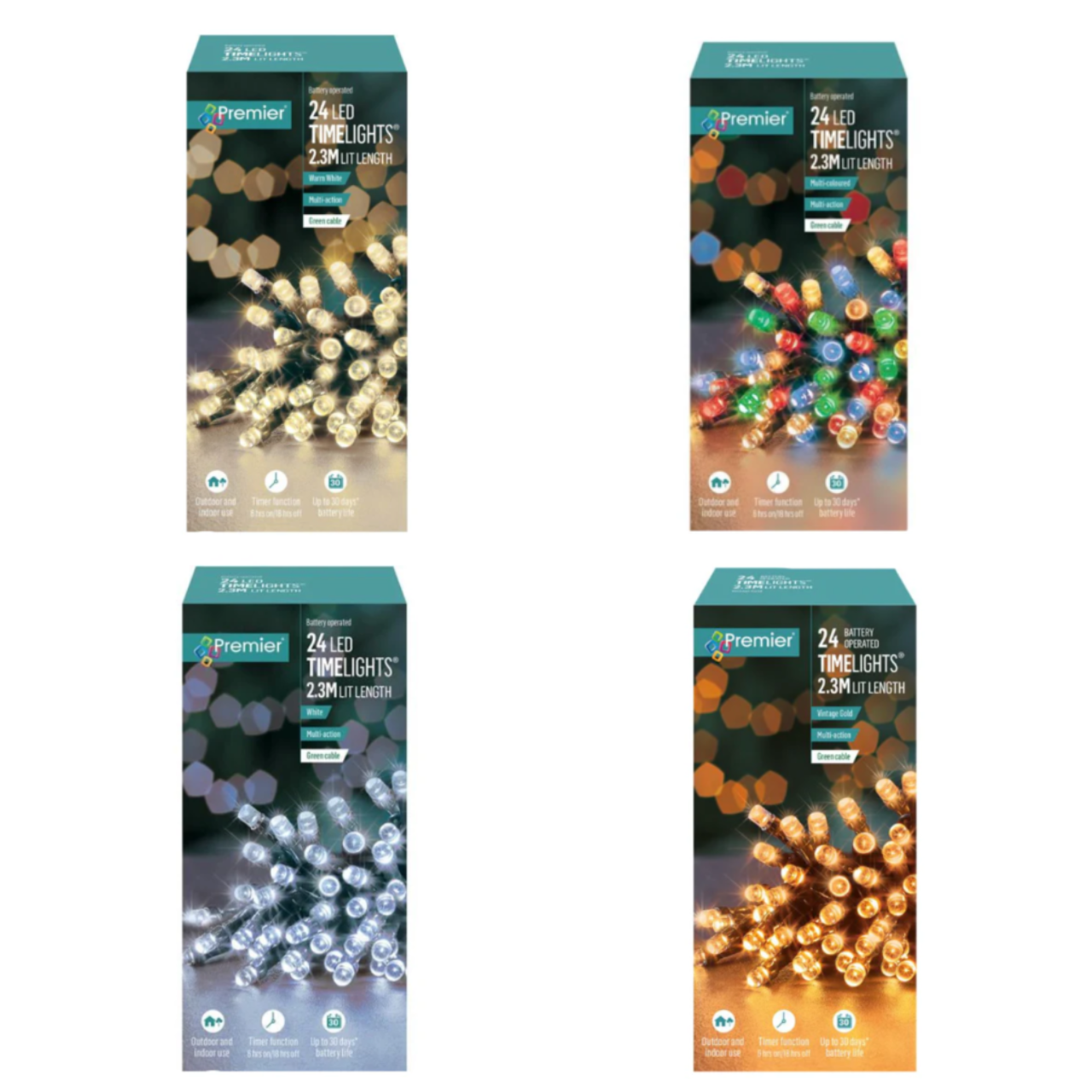 24 Multi Action Battery Operated LEDs With Timer