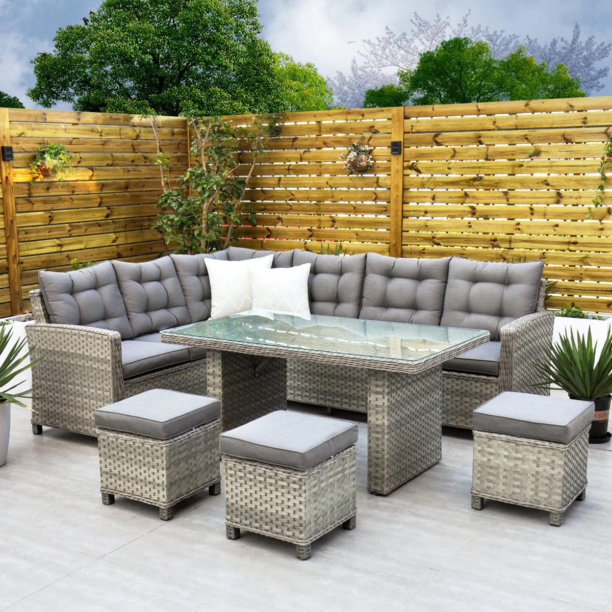 Arabella Rattan Hilo Table Corner Sofa Set